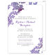 Purple Watercolor Damask Invitations Image 2 of 11